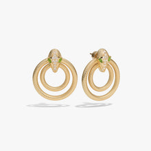 Awe Inspired Earrings 14K Yellow Gold Vermeil Snake Doorknocker Earrings