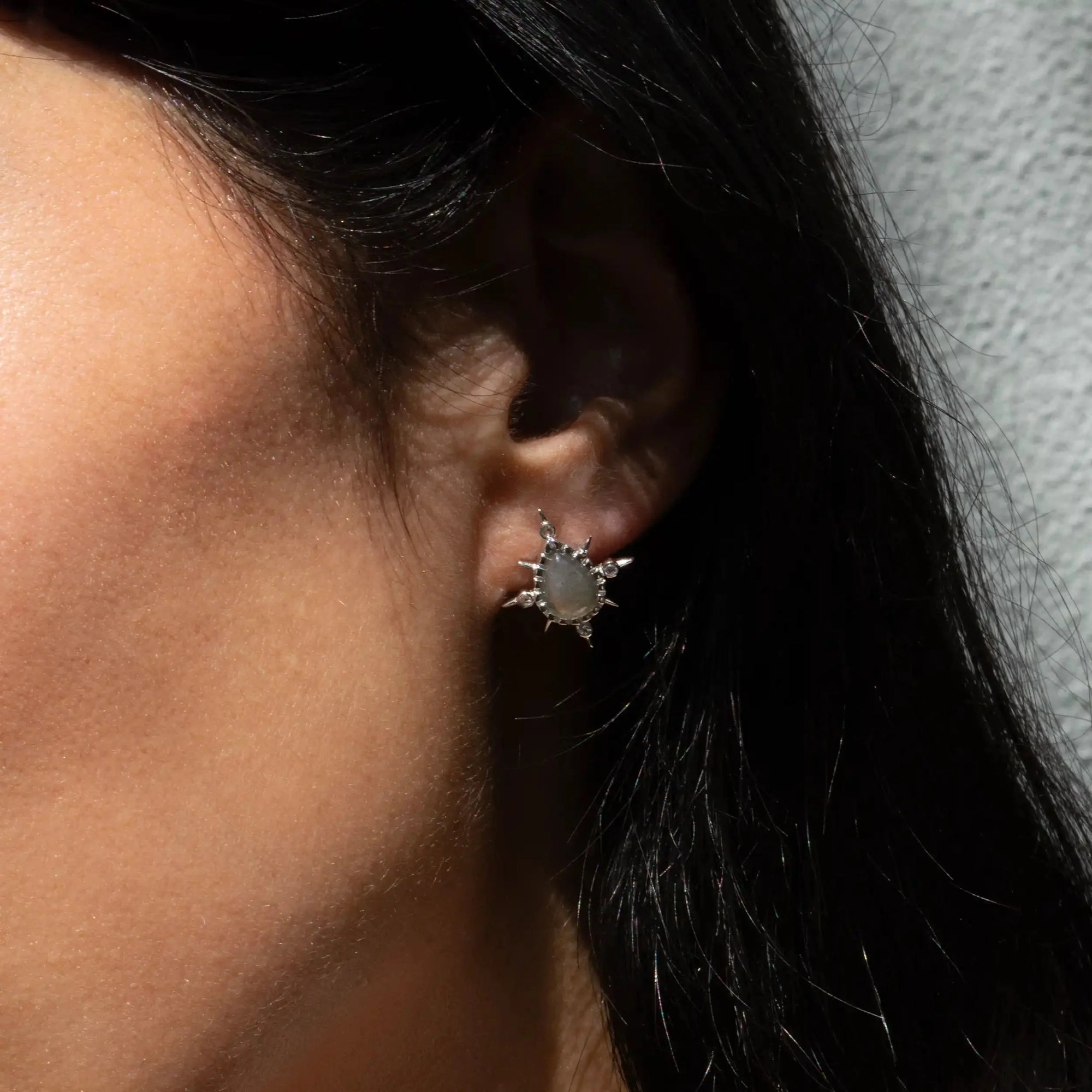 Compass Pear Studs | 14K Yellow Gold Vermeil