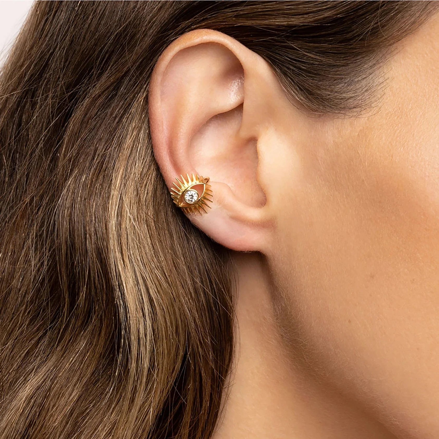 Evil Eye Ear Cuff | 14K Yellow Gold Vermeil