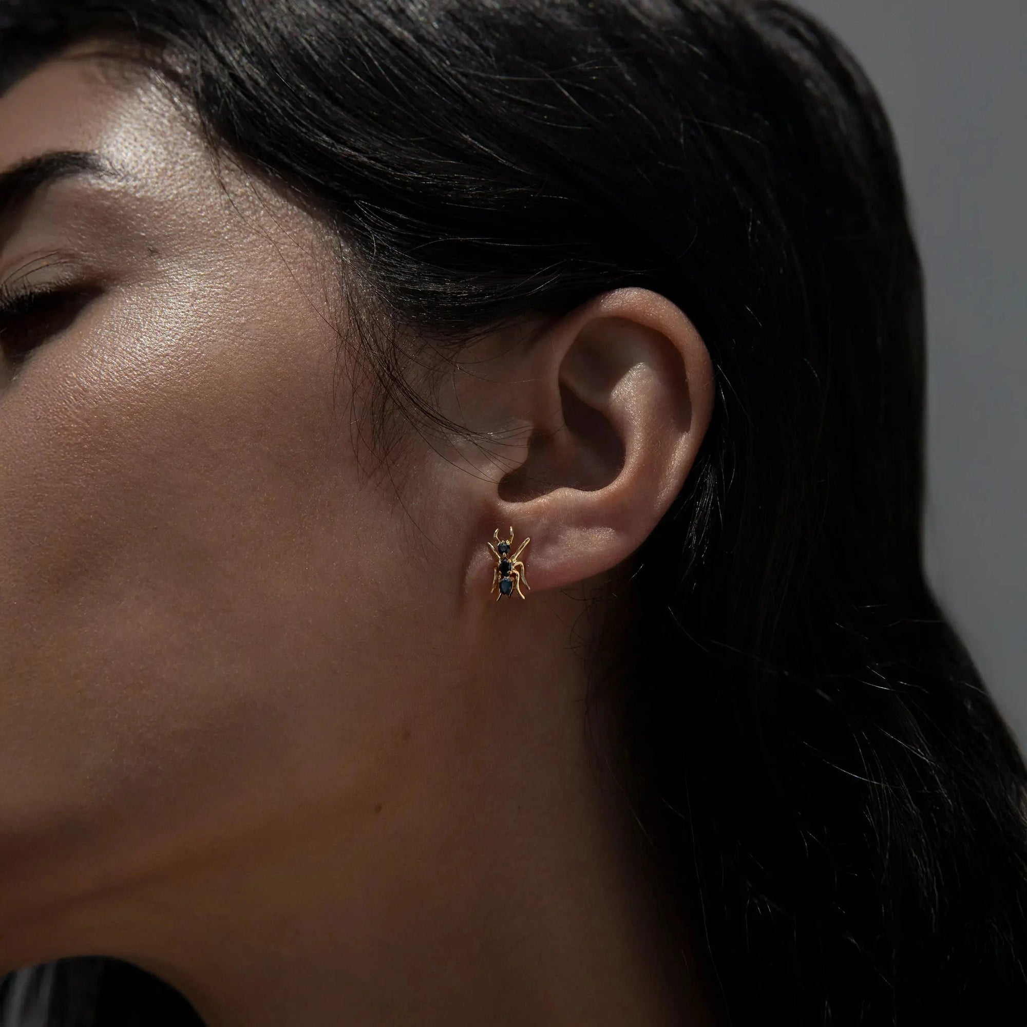 Awe Inspired Earrings Hematite Ant Studs