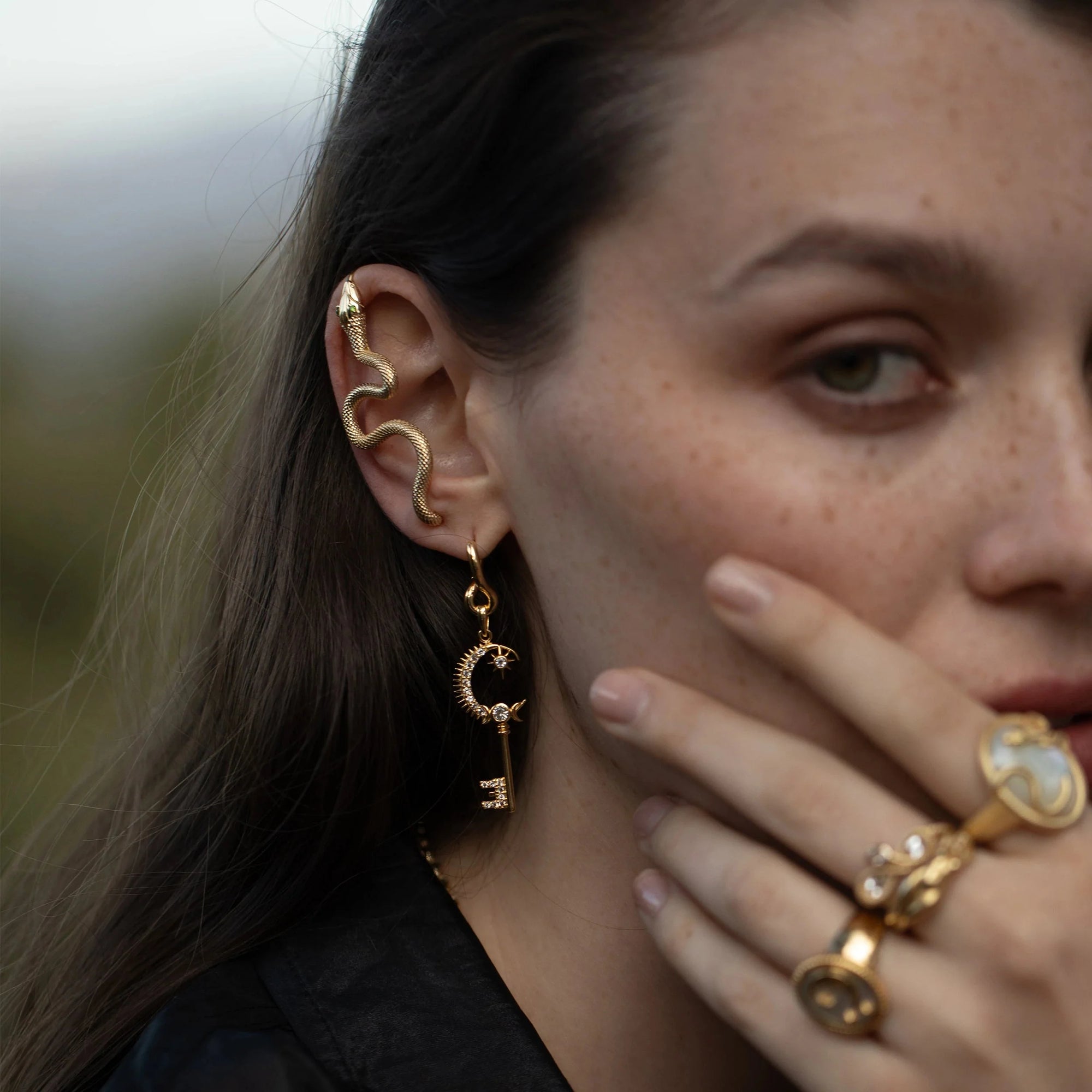 Snake Ear Pin | 14K Gold Vermeil and 925 Sterling Silver