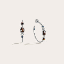 Organic Pearl Gemstone Hoops | Sterling Silver