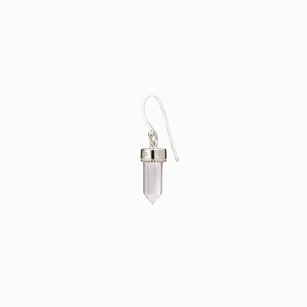 Awe Inspired Earrings Sterling Silver / Single Crystal Quartz Wire Earrings