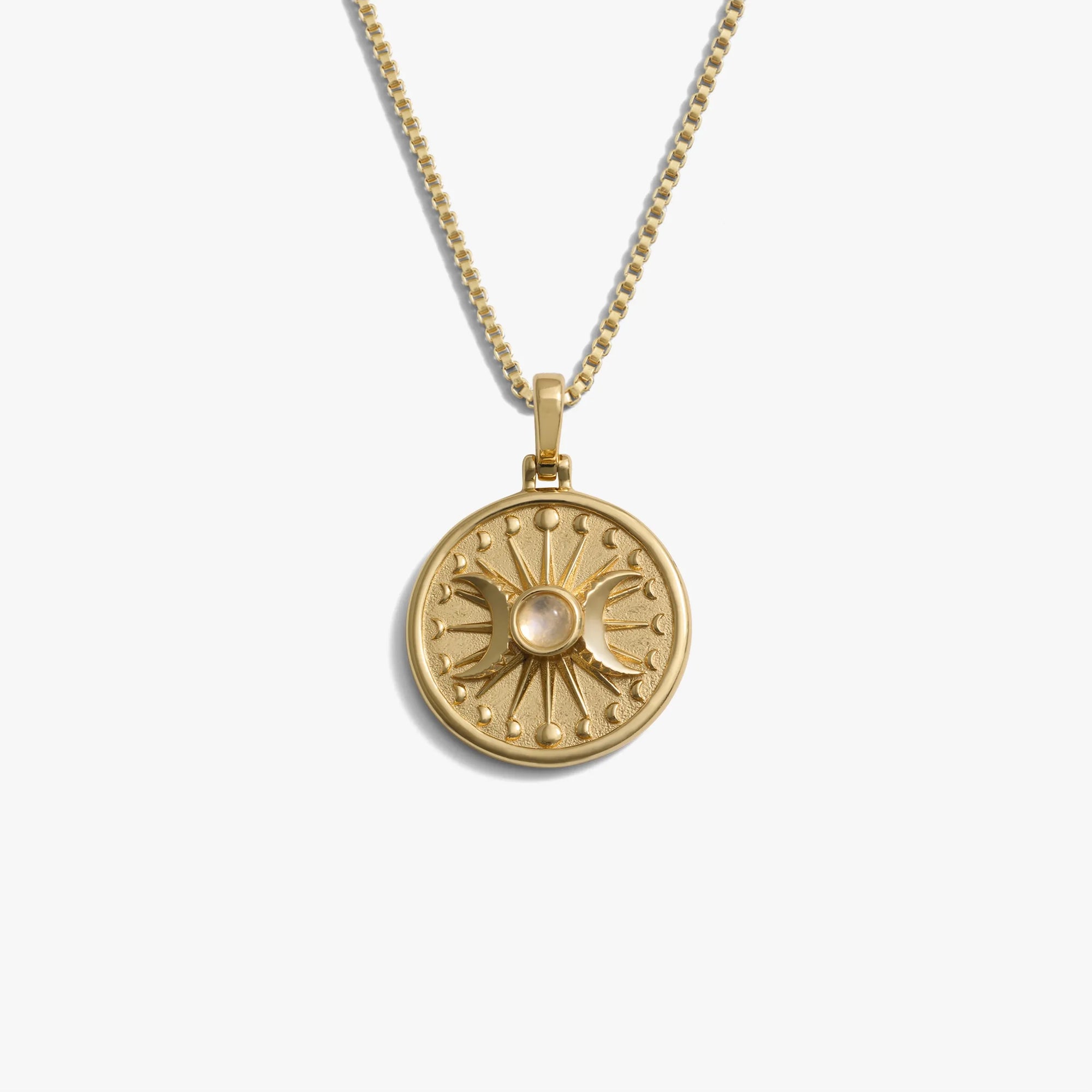 Awe Inspired Necklaces 14K Yellow Gold Vermeil / 16"-18" Box Chain Alanis Triple Moon Necklace
