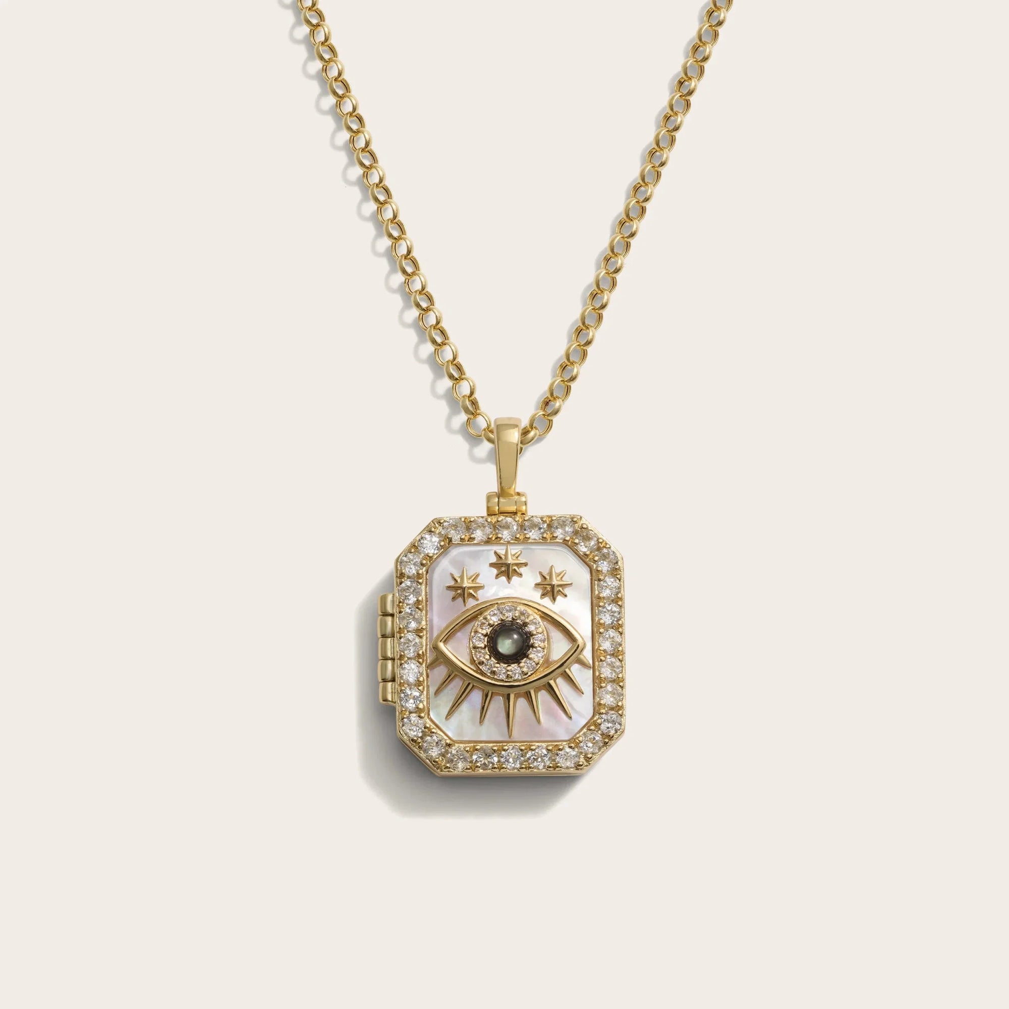 Third Eye Locket Necklace | 14K Yellow Gold Vermeil