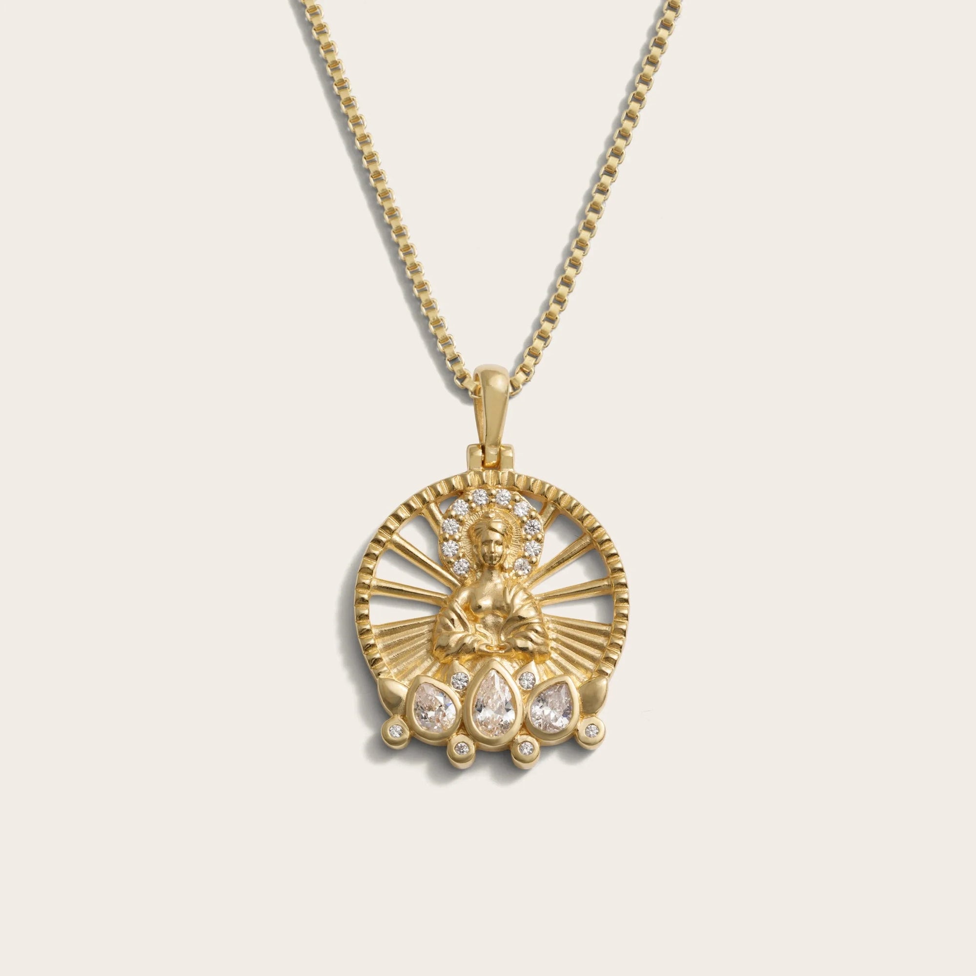Lady Buddha Necklace | 14K Yellow Gold Vermeil