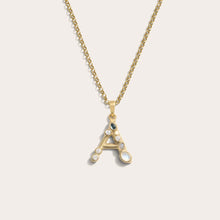Gold Gemstone Initial Necklace | 14K Yellow Gold Vermeil
