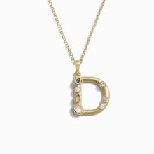 Gold Gemstone Initial Necklace | 14K Yellow Gold Vermeil
