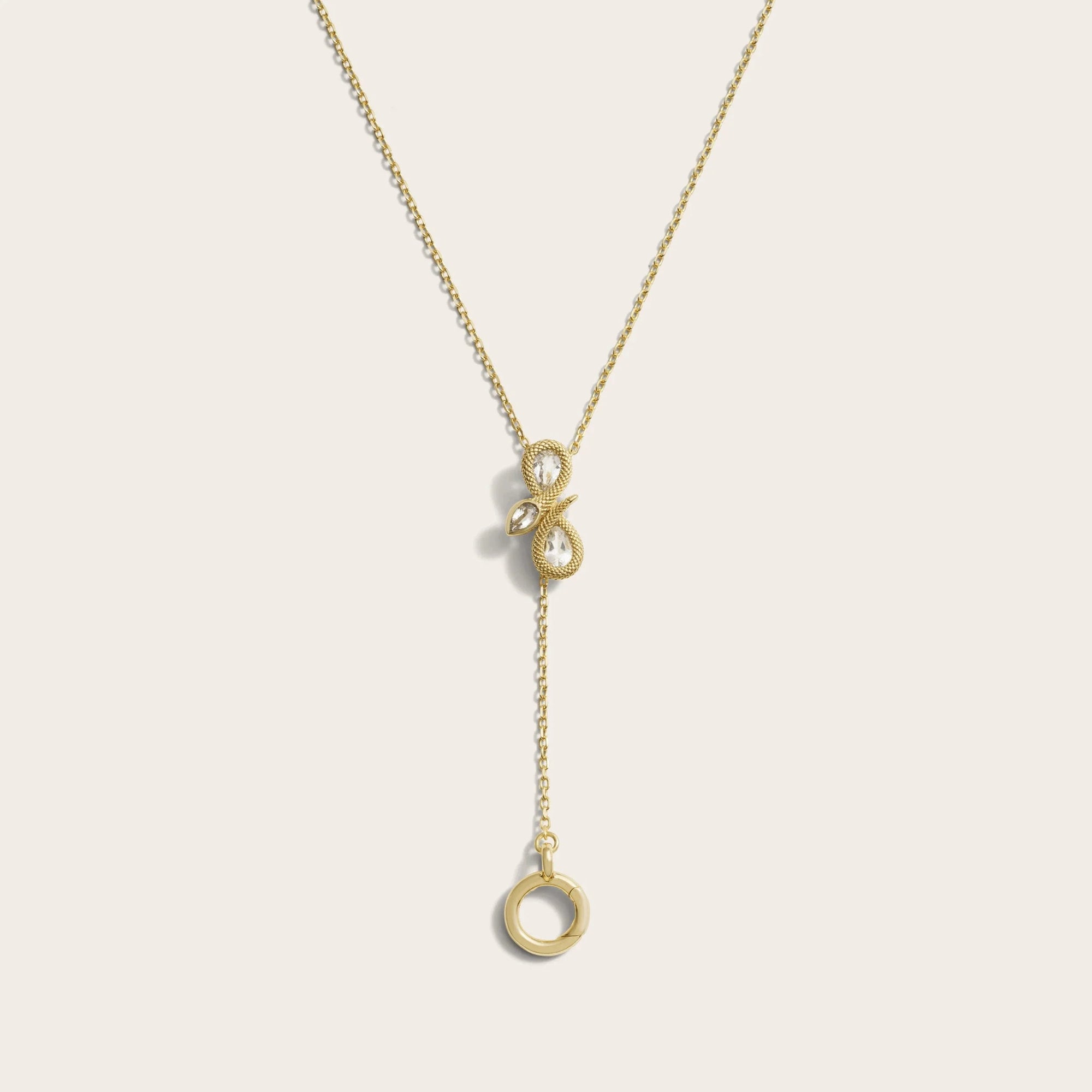 Infinity Snake Charm Lariat | 14K Yellow Gold Vermeil