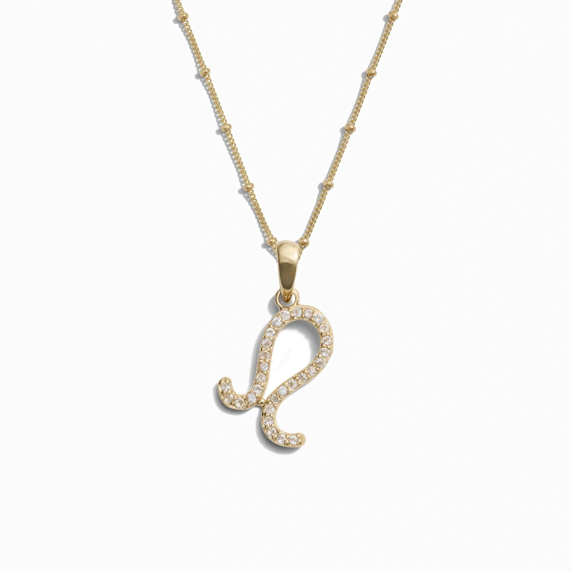 Gemstone Zodiac on Saturn Chain | 14K Yellow Gold Vermeil