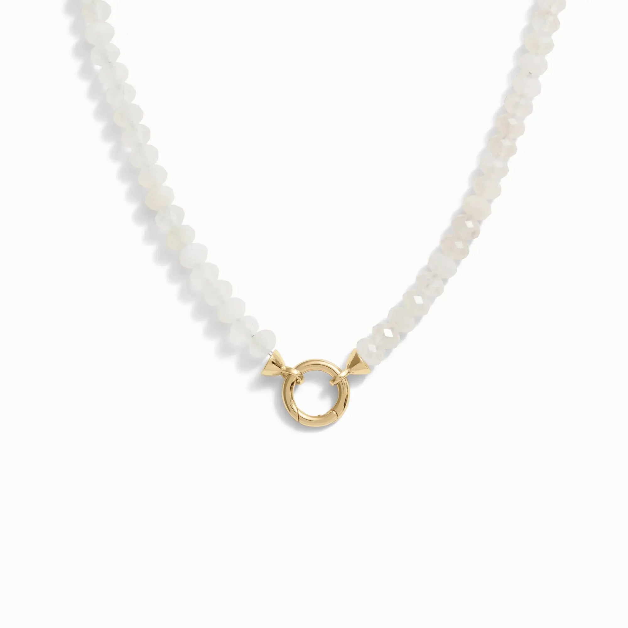 Awe Inspired Necklaces 14K Yellow Gold Vermeil / Moonstone Gemstone Charm Necklace