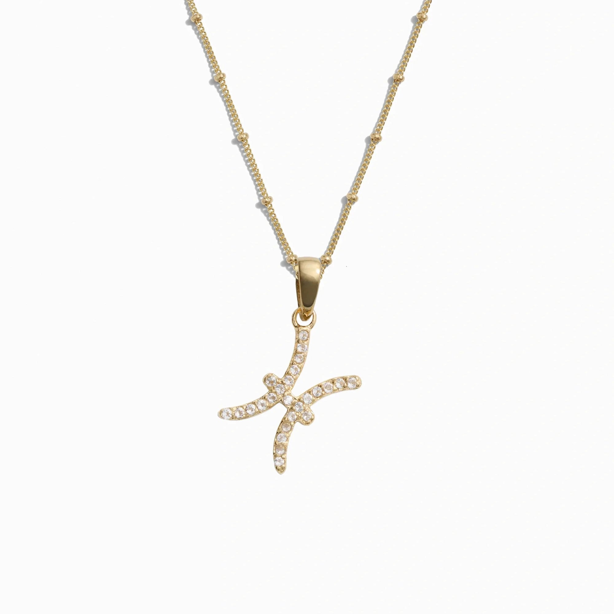 Gemstone Zodiac on Saturn Chain | 14K Yellow Gold Vermeil