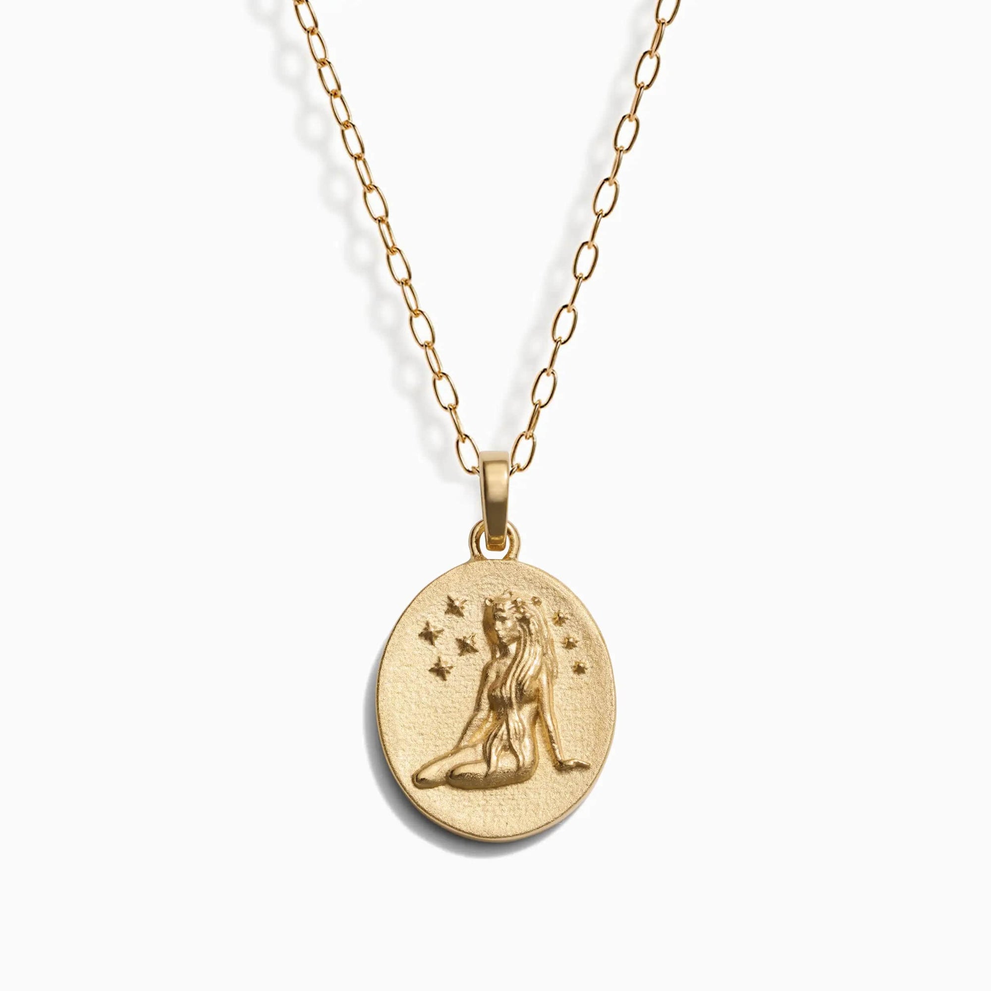 Awe Inspired Necklaces 14K Yellow Gold Vermeil / Virgo / 16" - 18" Zodiac Goddess Pendant + Mini Paperclip Chain