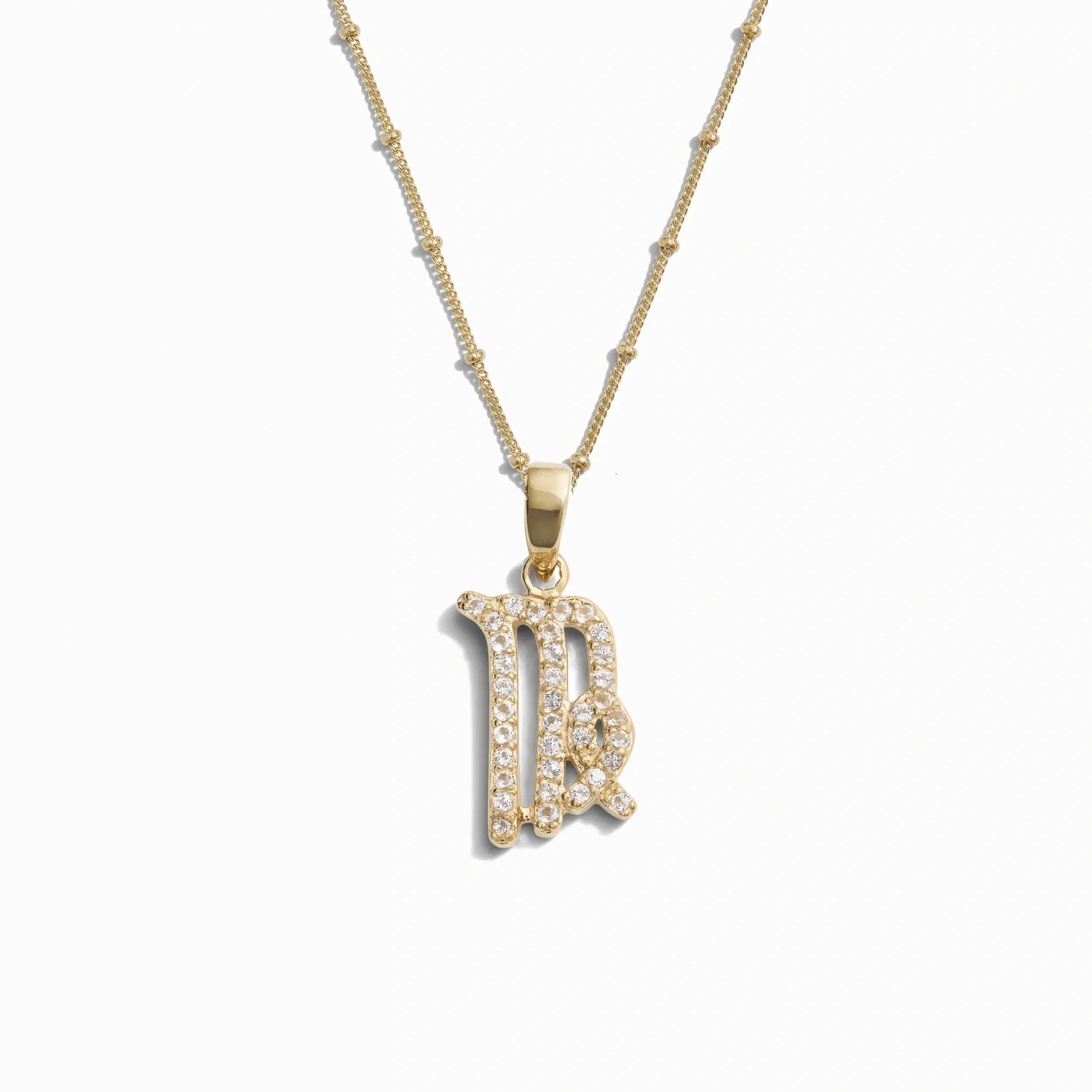 Gemstone Zodiac on Saturn Chain | 14K Yellow Gold Vermeil