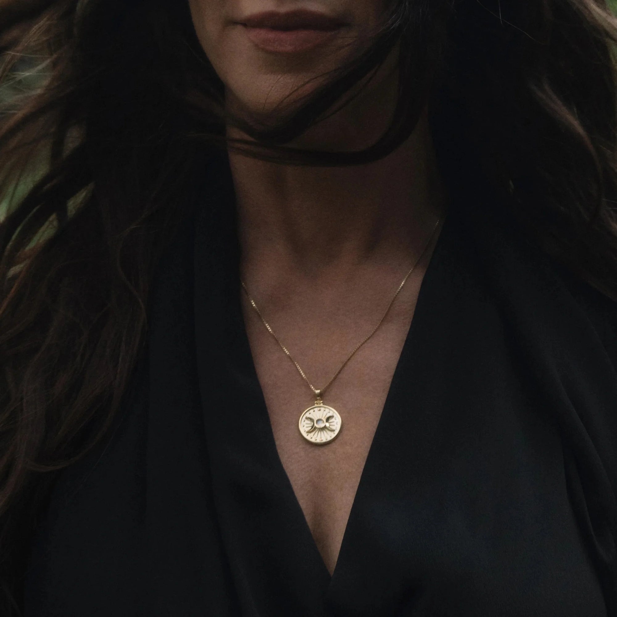 Alanis Triple Moon Necklace | Sterling Silver