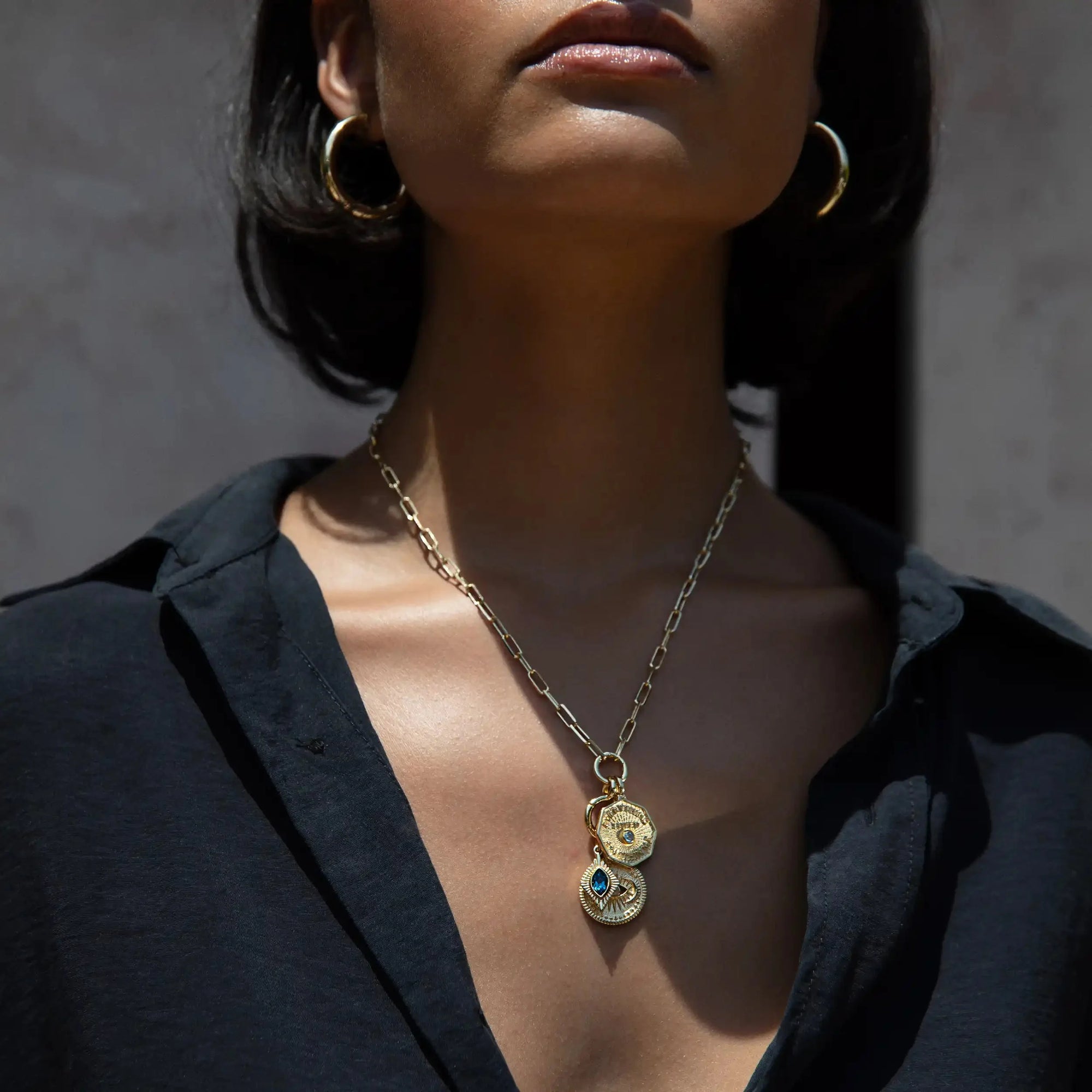 Cosmic Affirmation Charm Necklace | 14K Yellow Gold Vermeil | Multi