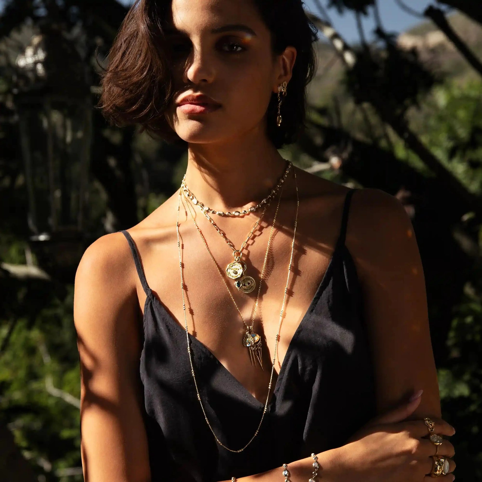 Cosmic Affirmation Charm Necklace | 14K Yellow Gold Vermeil | Multi