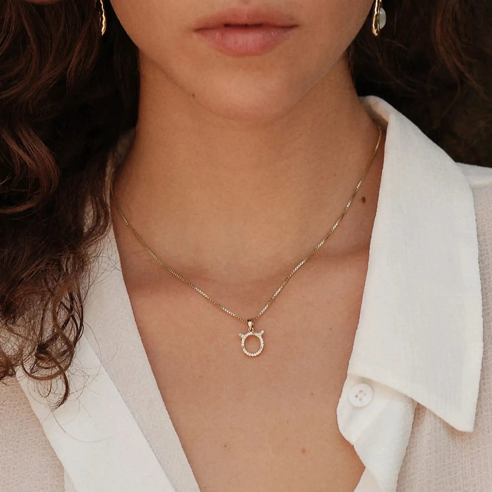 Gemstone Zodiac on Saturn Chain | 14K Yellow Gold Vermeil