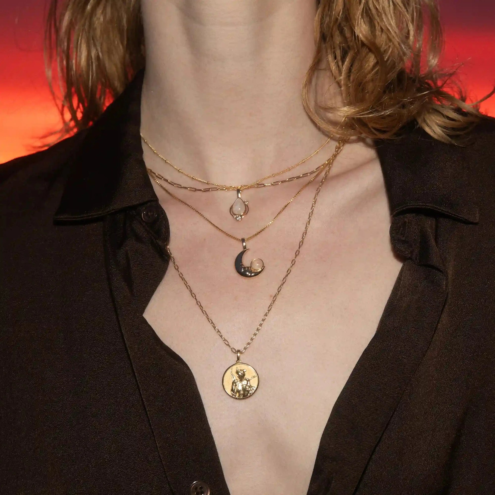 Mistress of the Moon Necklace Set | 14K Yellow Gold Vermeil
