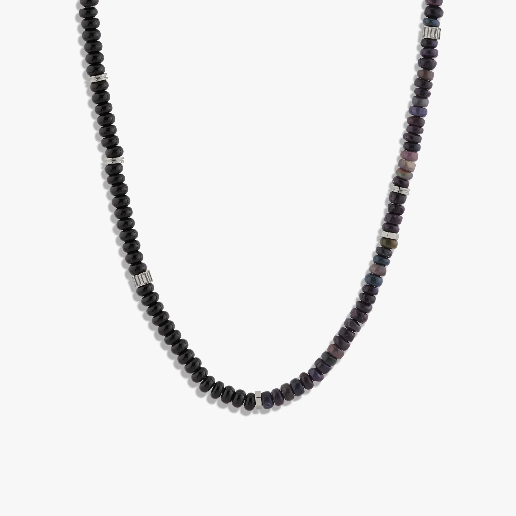 Awe Inspired Necklaces Sterling Silver Black Opal Meditation Necklace