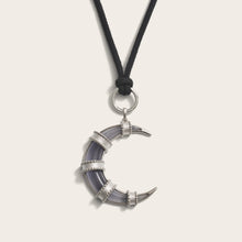 Boho Moon Cord Charm Necklace | Sterling Silver
