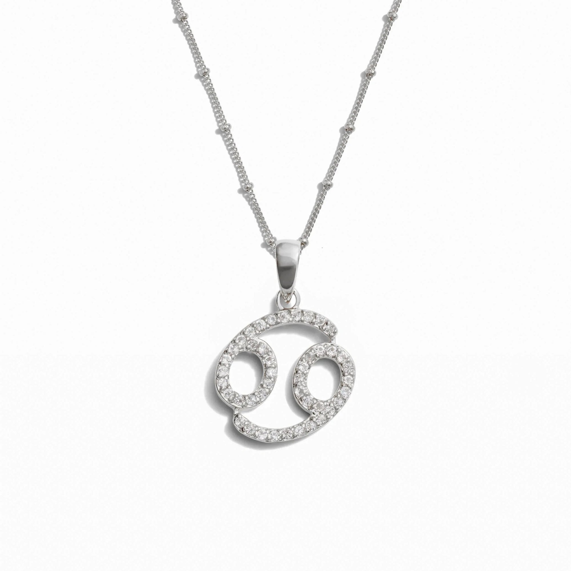 Awe Inspired Necklaces Sterling Silver / Cancer / 20-22" Saturn Chain Gemstone Zodiac on Saturn Chain