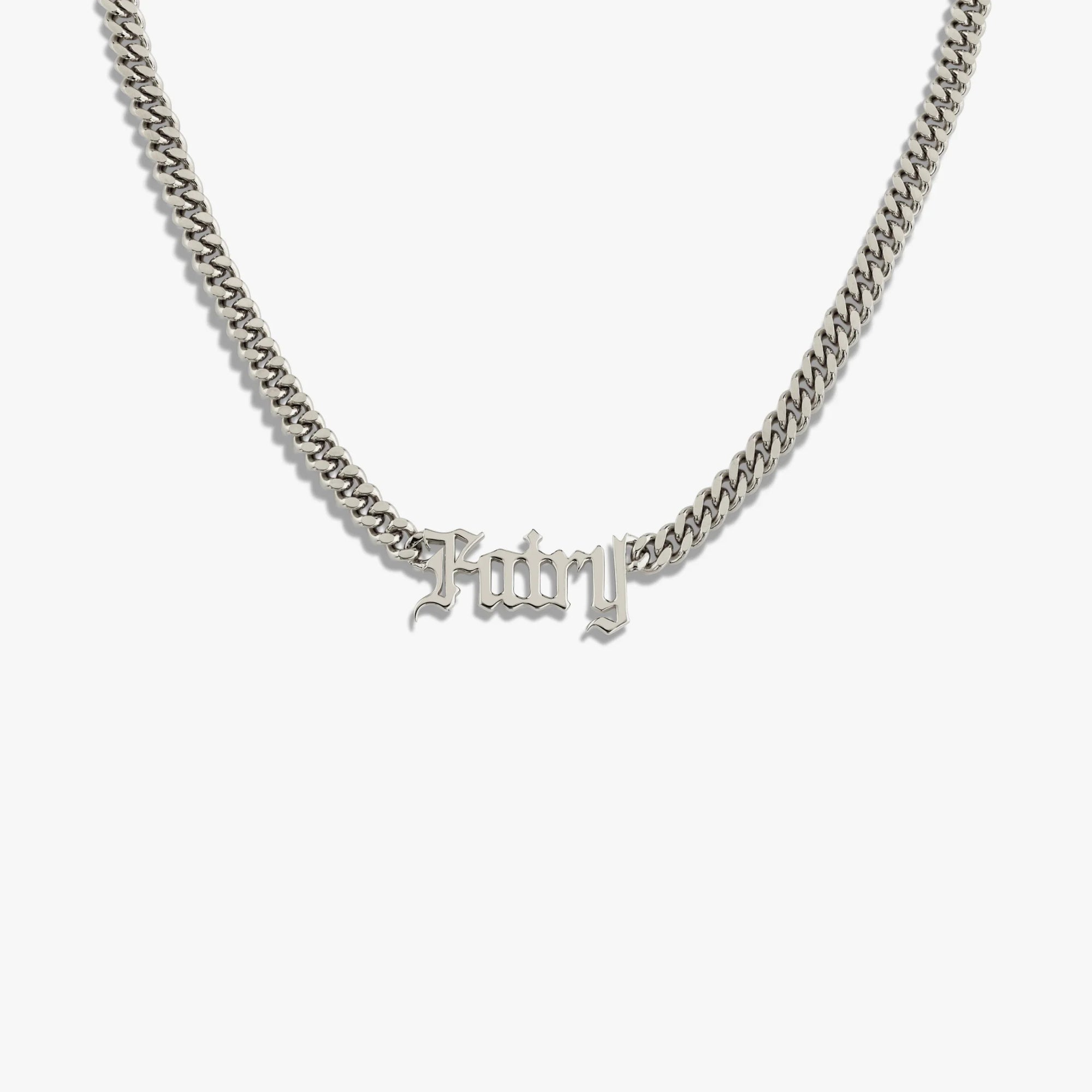 Awe Inspired Necklaces Sterling Silver Fairy Cuban Necklace