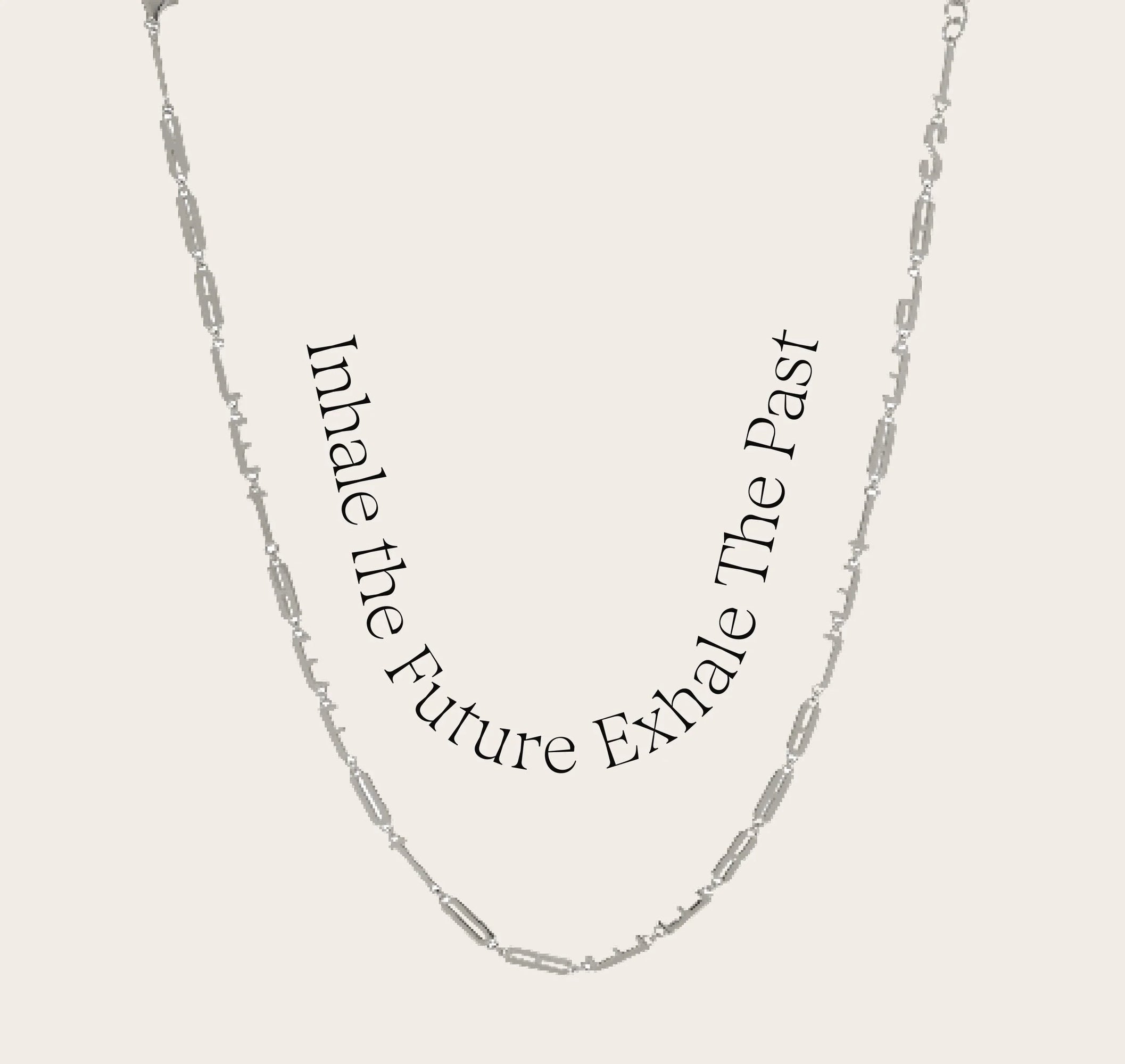 Awe Inspired Necklaces Sterling Silver / Inhale the Future Exhale the Past Affirmation Necklace