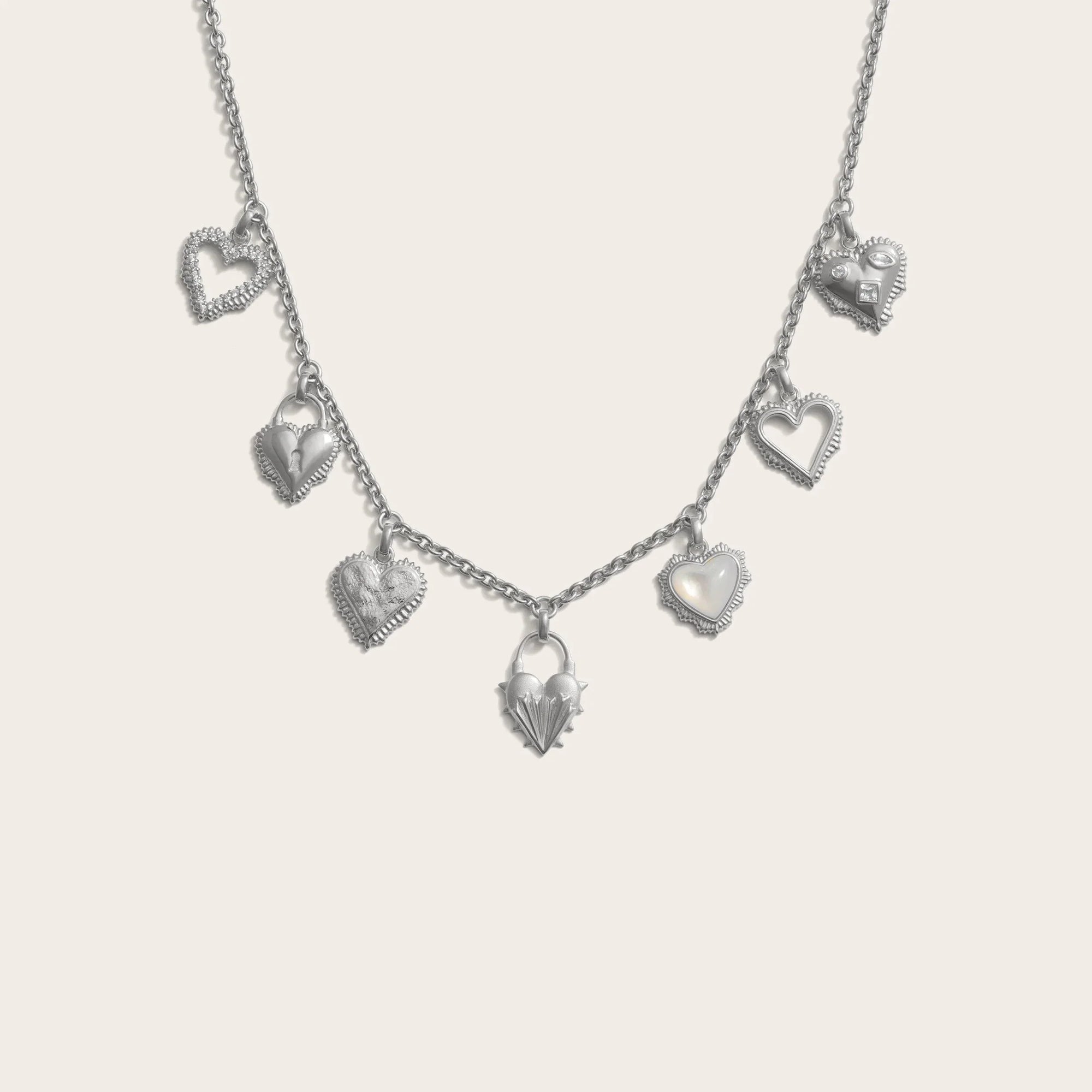 Mini Radiant Heart Charm Necklace | Sterling Silver