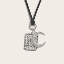Moon Duo Cord Charm Necklace | Sterling Silver