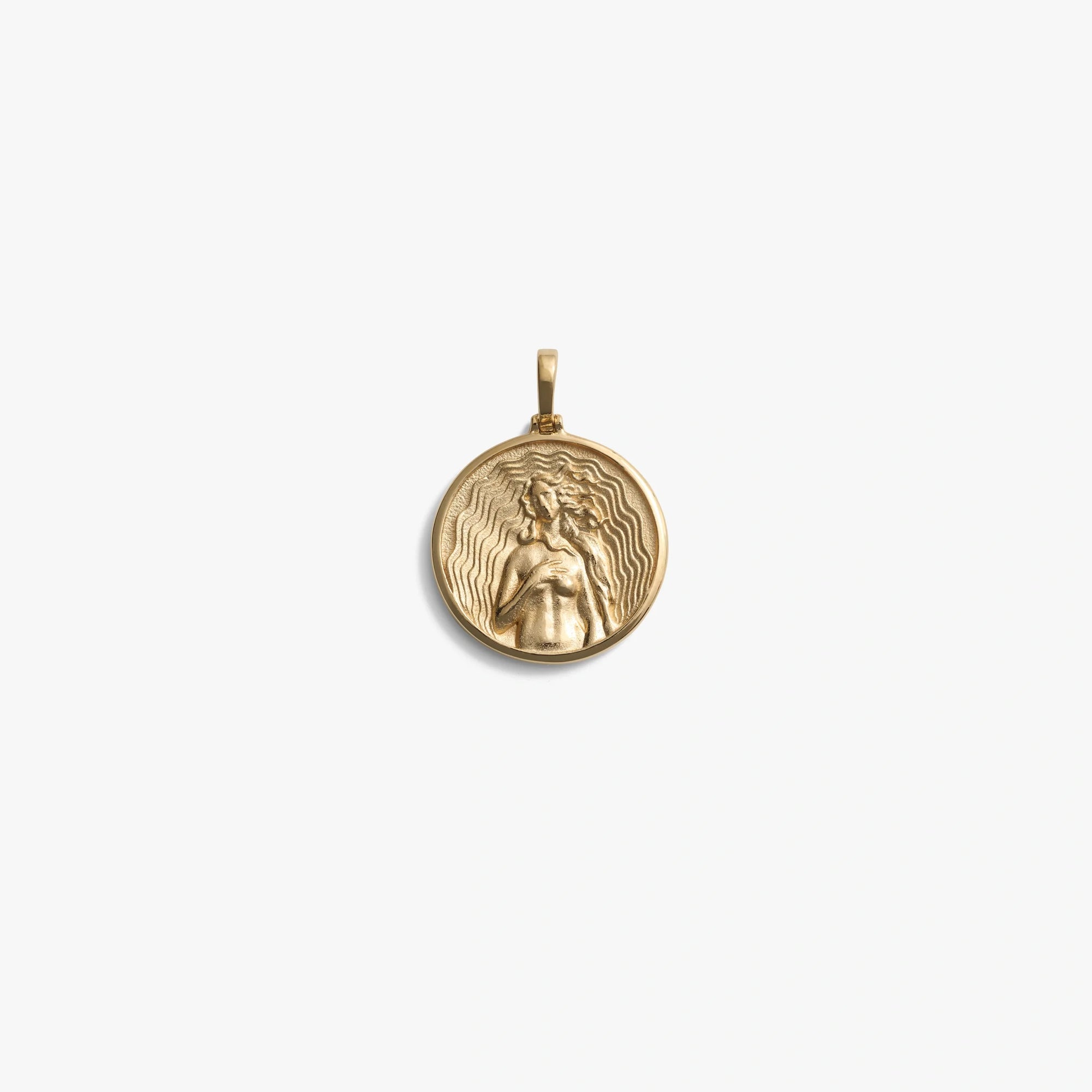 Awe Inspired Pendants 14K Yellow Gold Vermeil / Aphrodite Goddess Coin Pendant