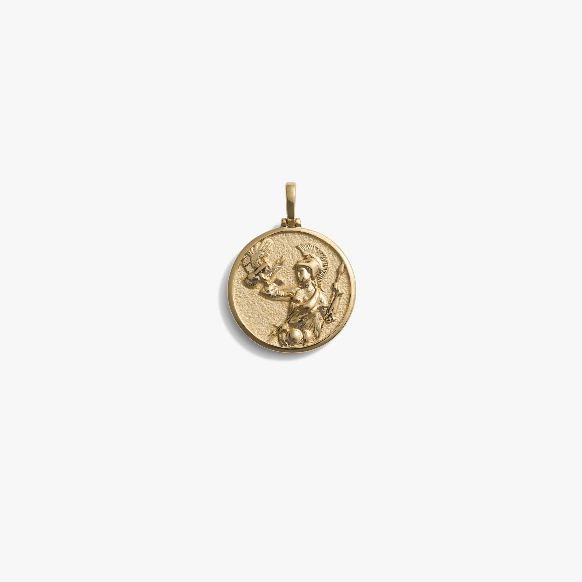 Awe Inspired Pendants 14K Yellow Gold Vermeil / Athena Goddess Coin Pendant