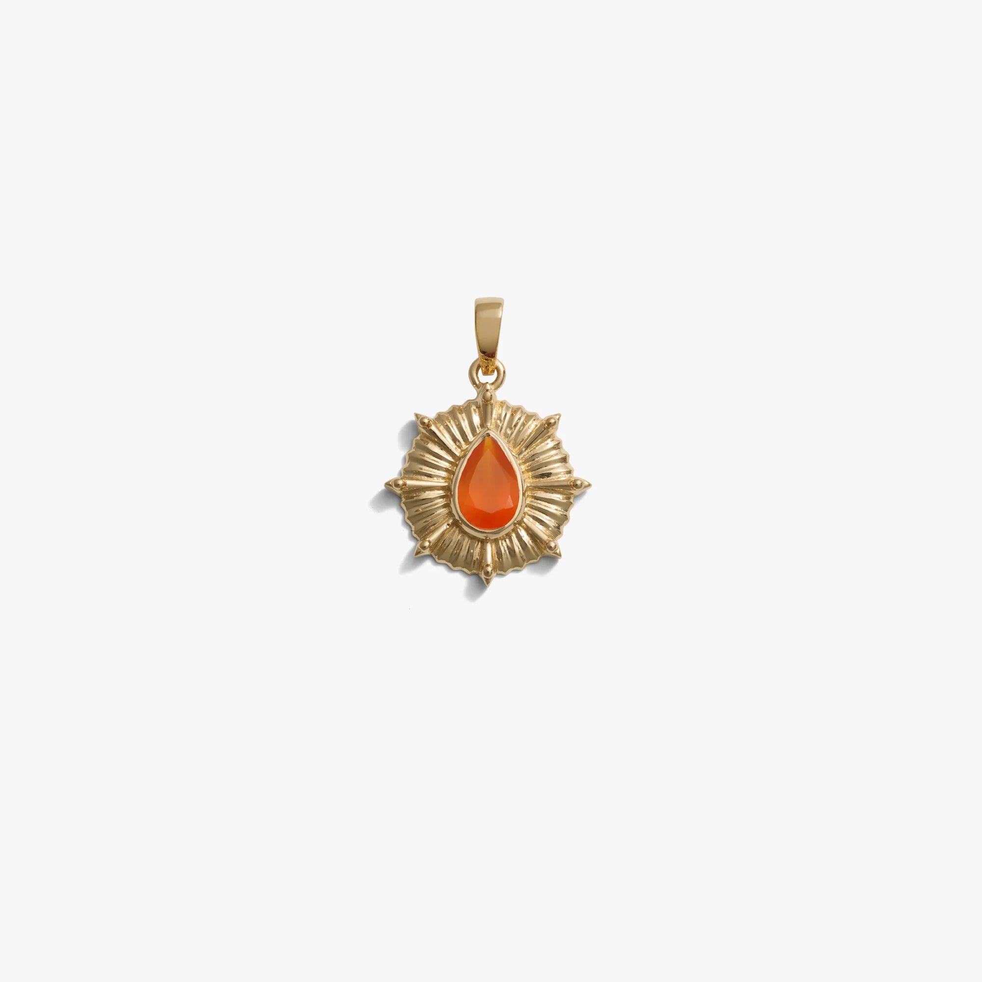 Awe Inspired Pendants 14K Yellow Gold Vermeil / Orange Onyx Aura Pendant