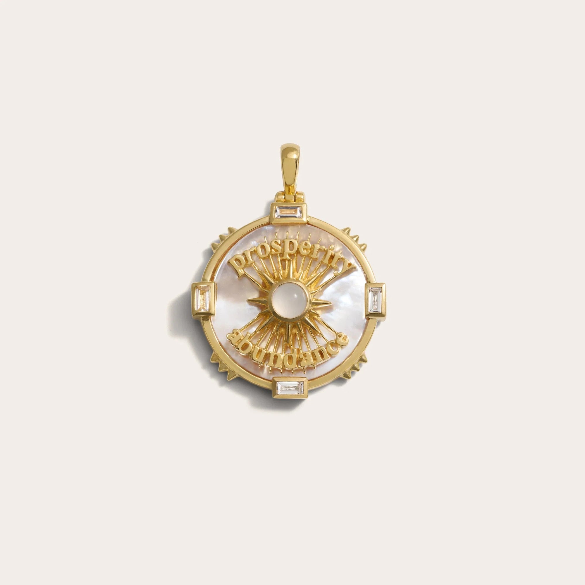 Prosperity Pearl Charm Necklace | 14K Yellow Gold Vermeil