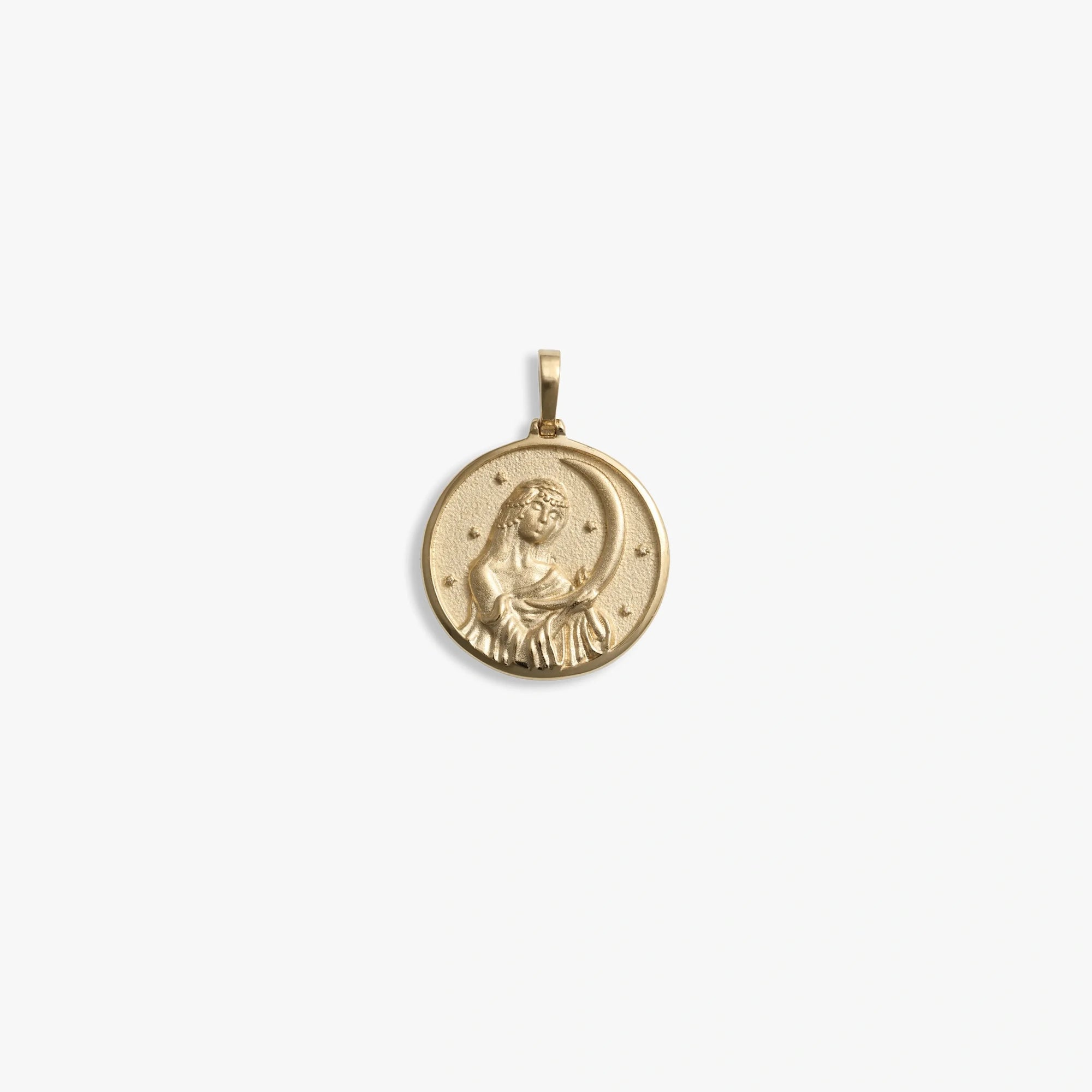 Awe Inspired Pendants 14K Yellow Gold Vermeil / Selene Goddess Coin Pendant