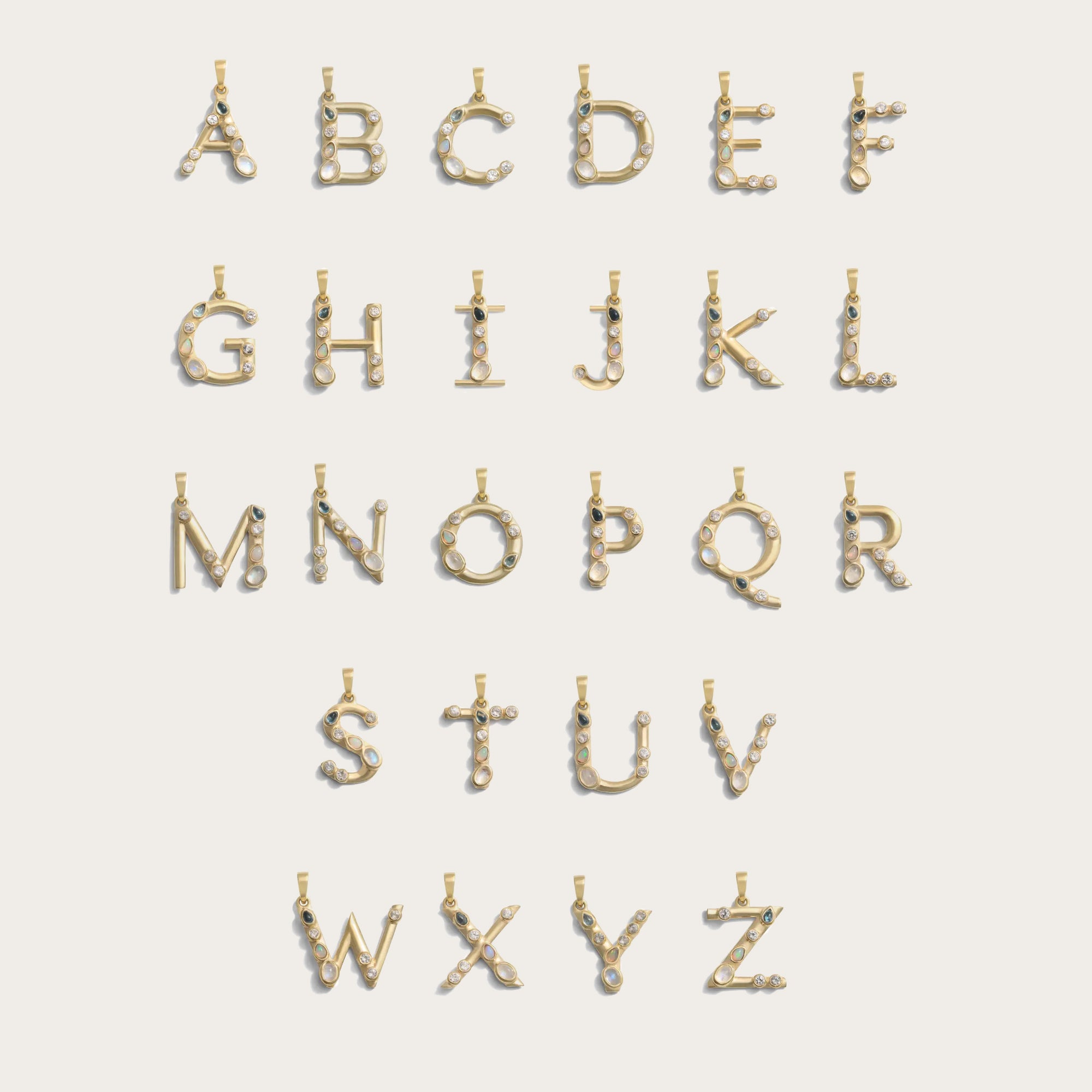Gold Gemstone Initial Necklace | 14K Yellow Gold Vermeil