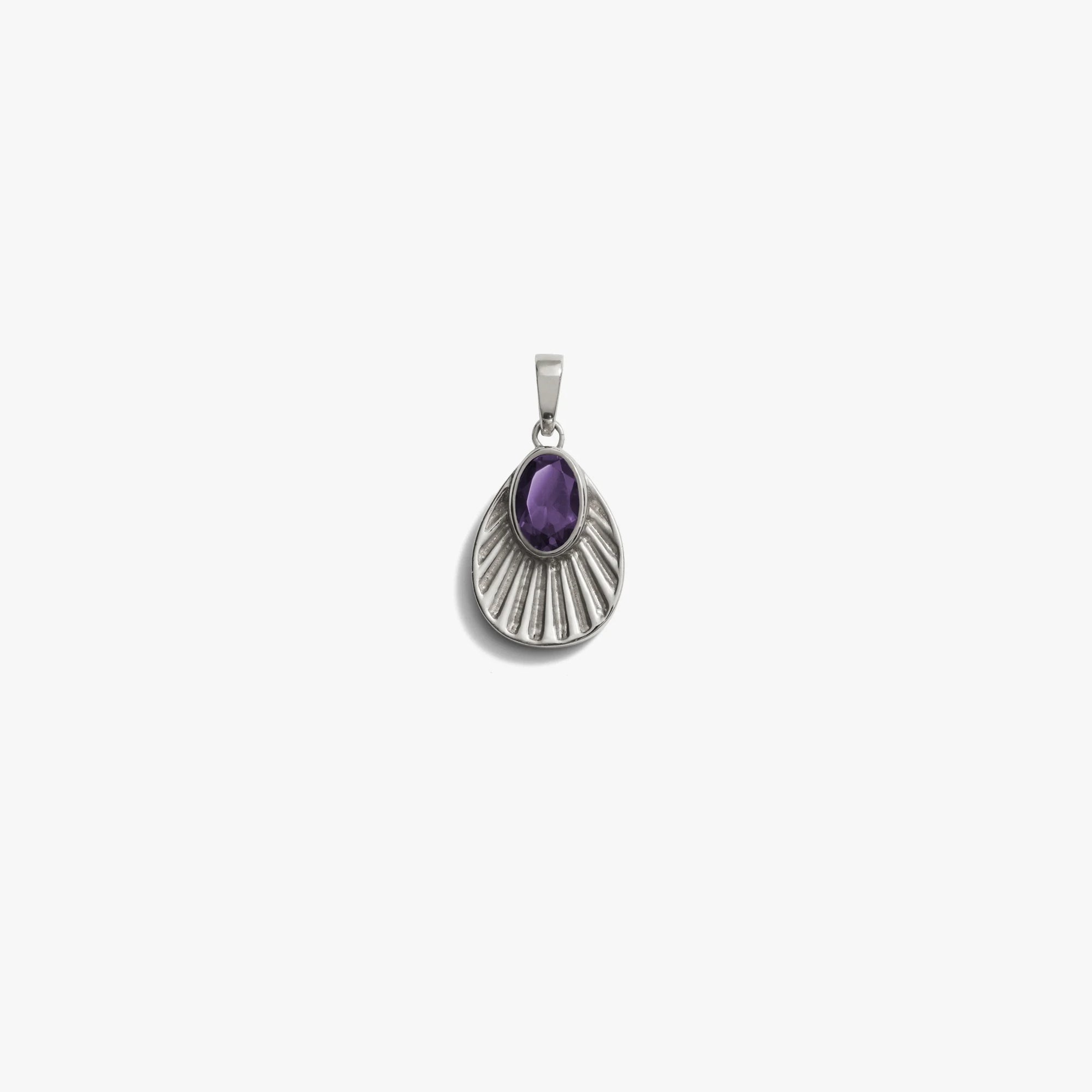Awe Inspired Pendants Sterling Silver / Violet Amethyst Aura Pendant