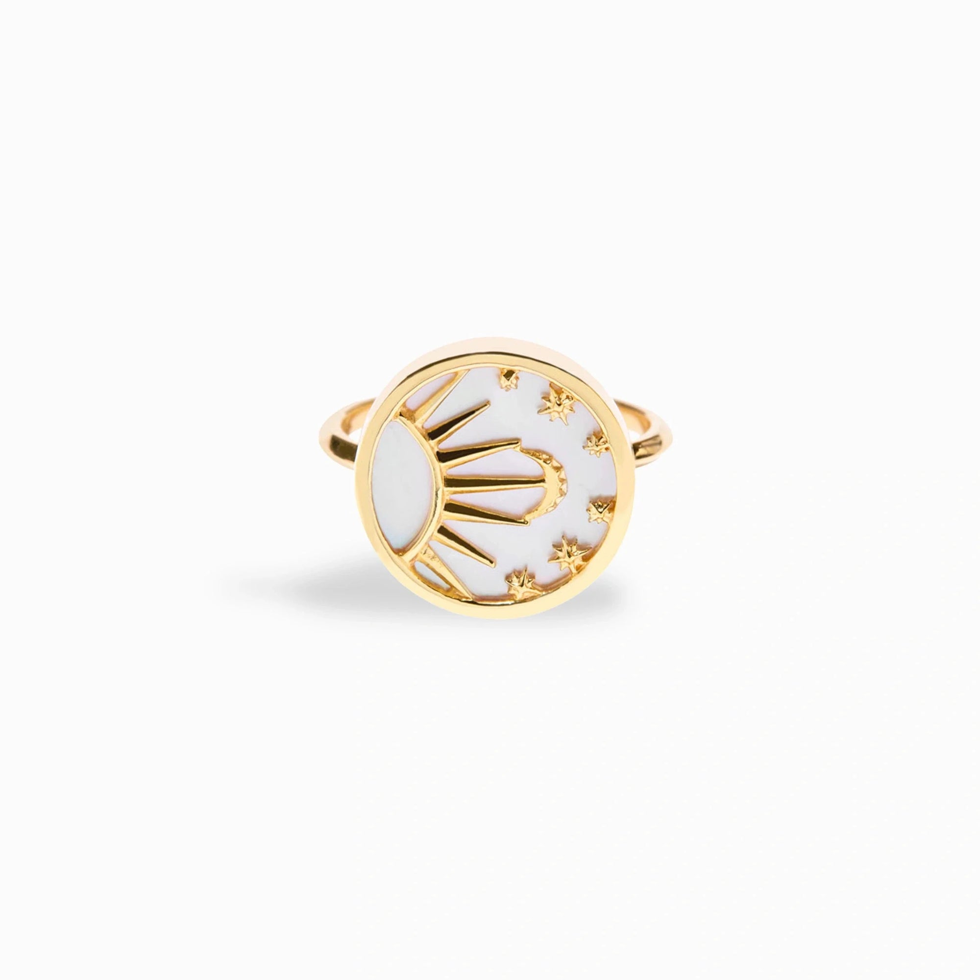 Celestial Mother of Pearl Ring | 14K Yellow Gold Vermeil