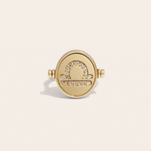 Libra & Air Flip Ring | 14K Yellow Gold Vermeil