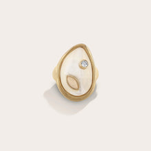 Organic Pearl Gemstone Ring | 14K Yellow Gold Vermeil