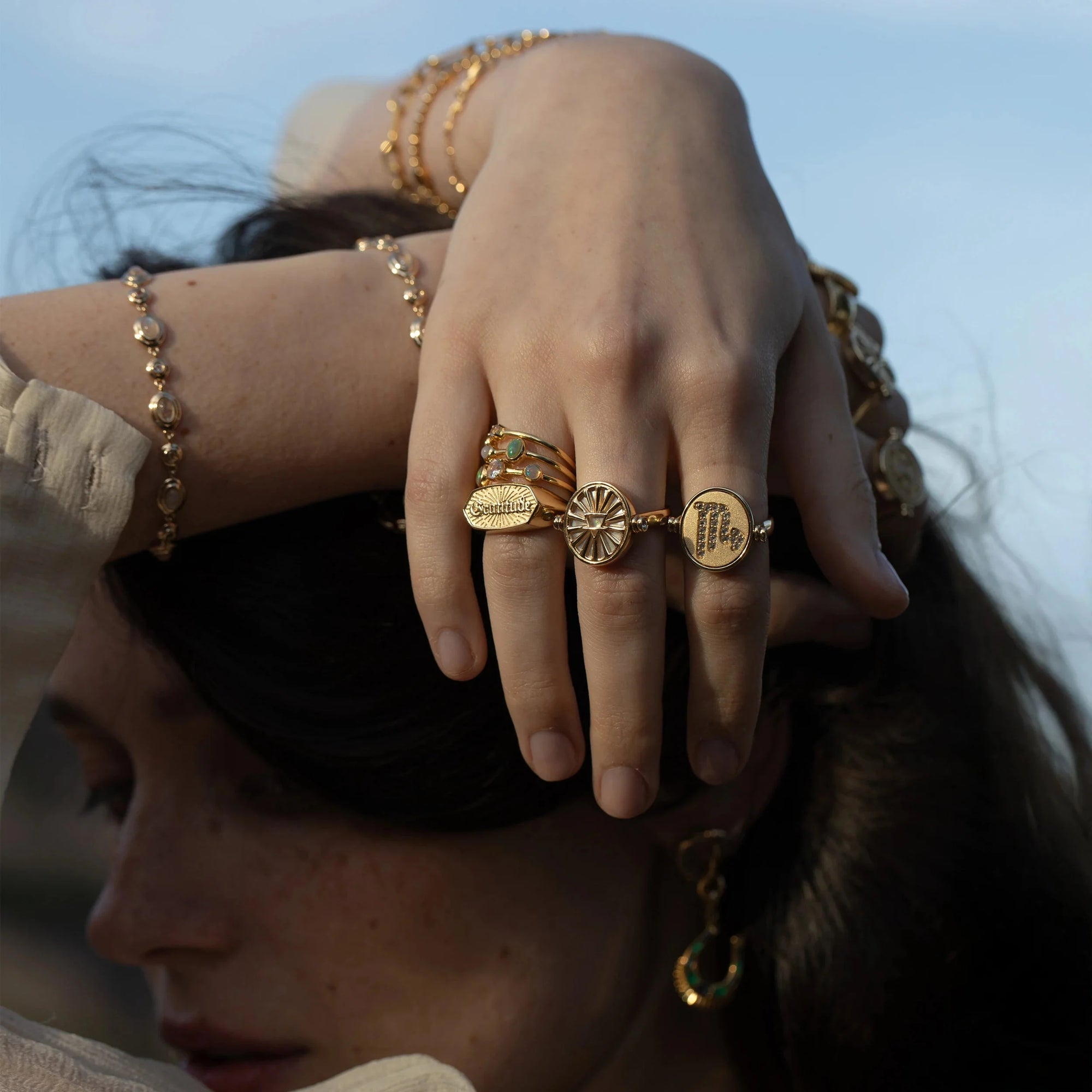 Gemini & Air Flip Ring | 14K Yellow Gold Vermeil