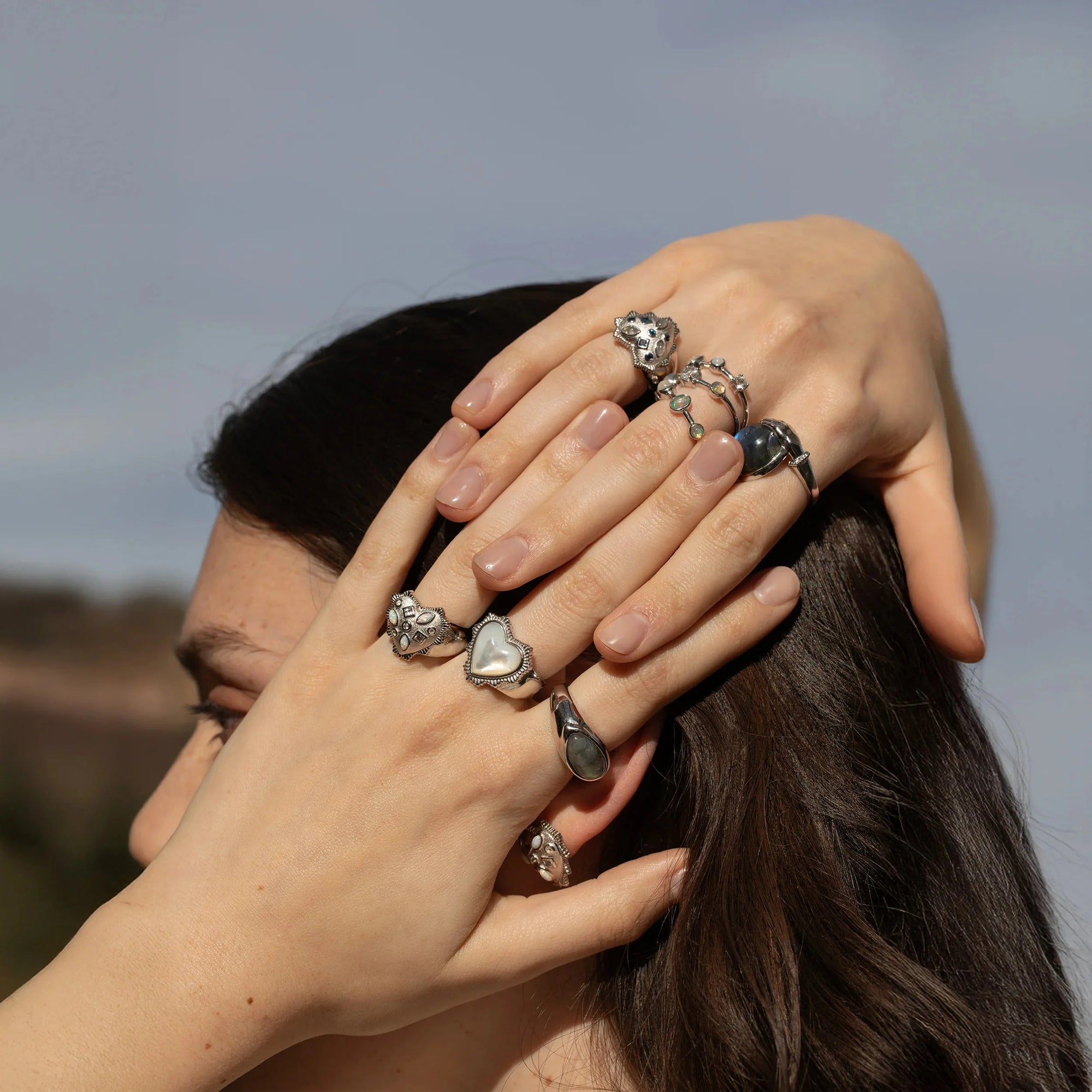 Blue Radiant Heart Ring | Sterling Silver