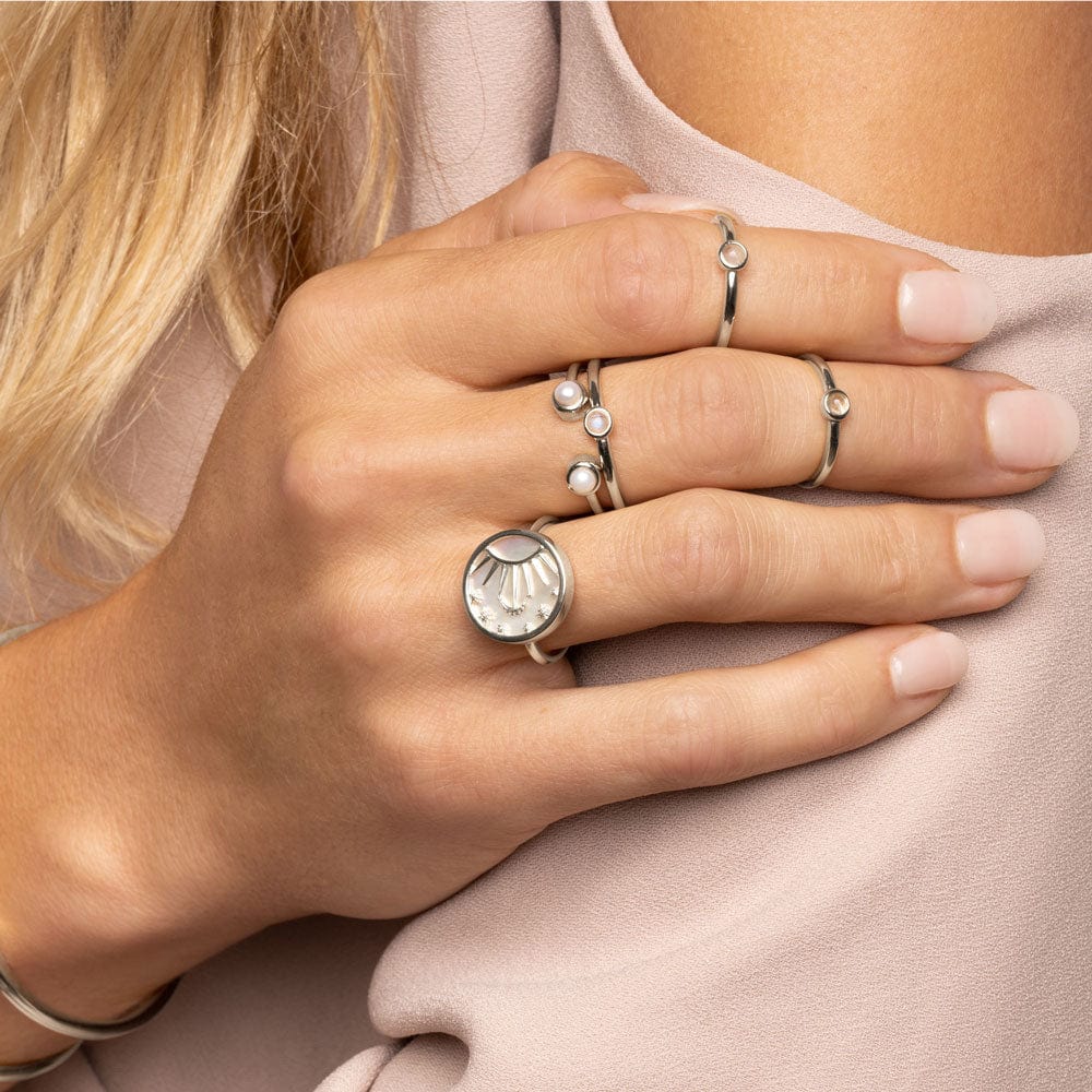 Celestial Mother of Pearl Ring | 14K Yellow Gold Vermeil