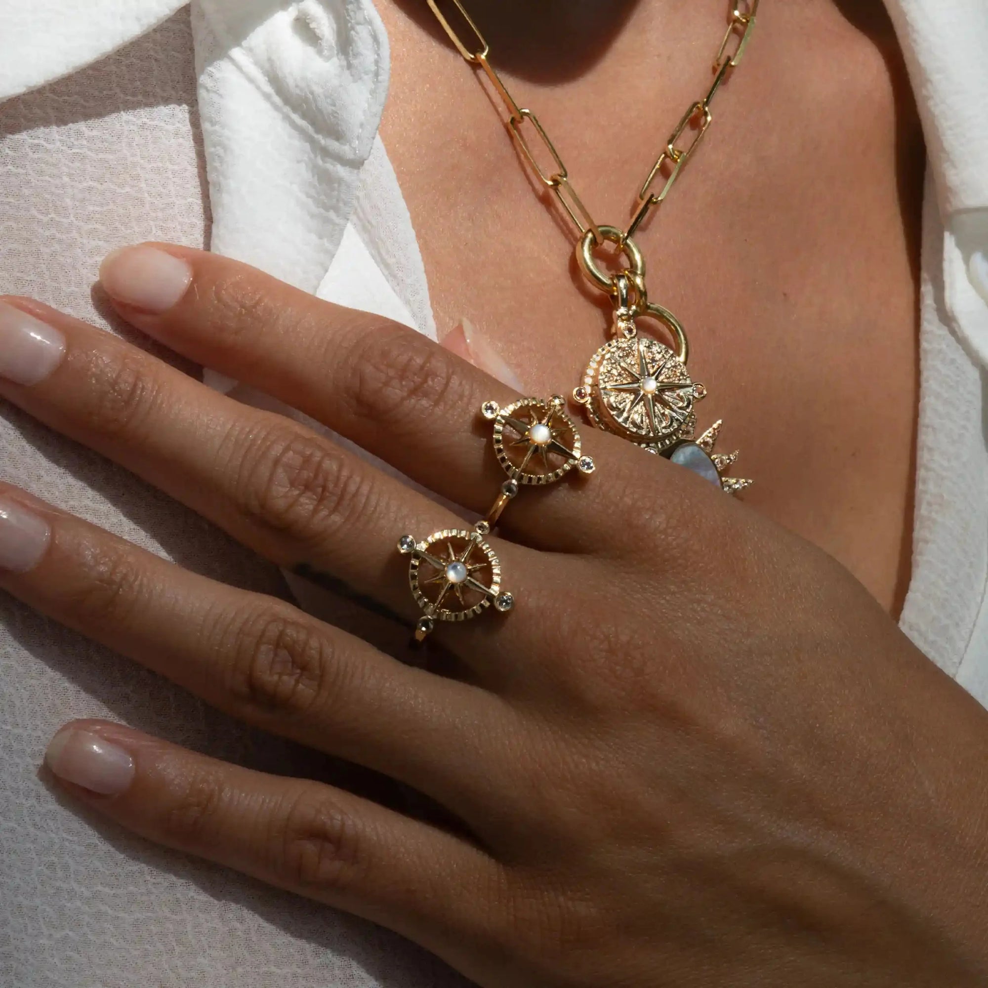 Compass Rose Ring | 14K Yellow Gold Vermeil