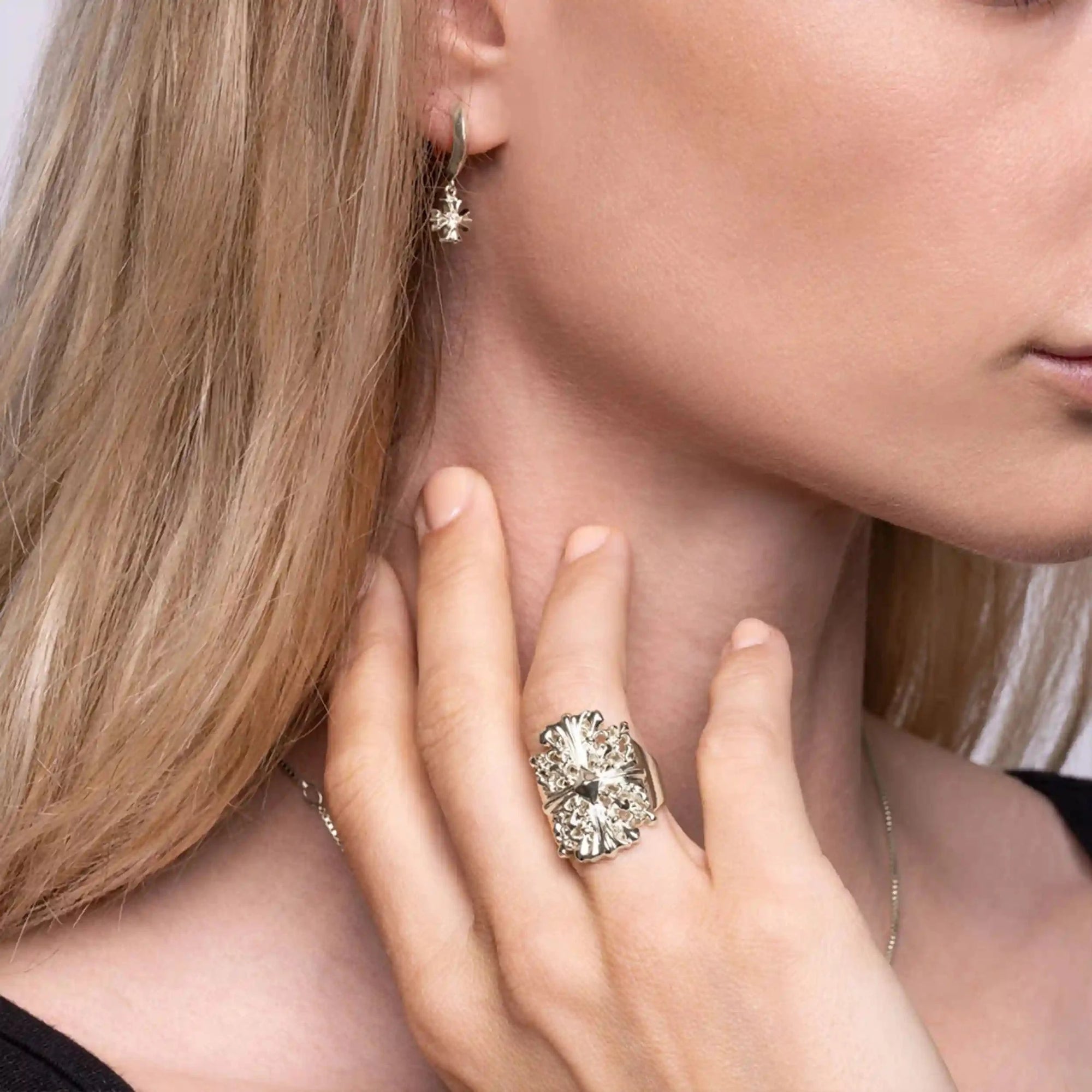 Cross Shield Ring | Sterling Silver