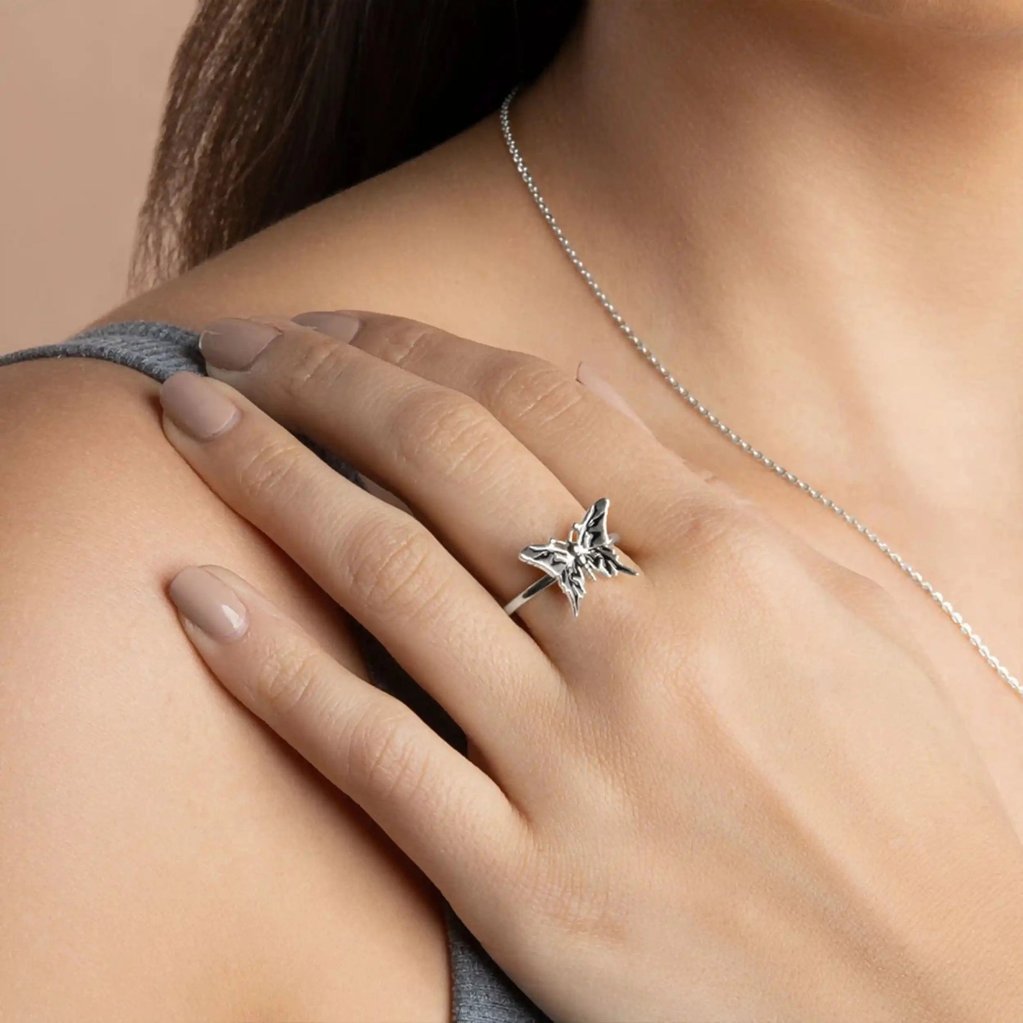 Awe Inspired Rings Dark Butterfly Ring