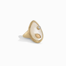 Organic Pearl Gemstone Ring | 14K Yellow Gold Vermeil