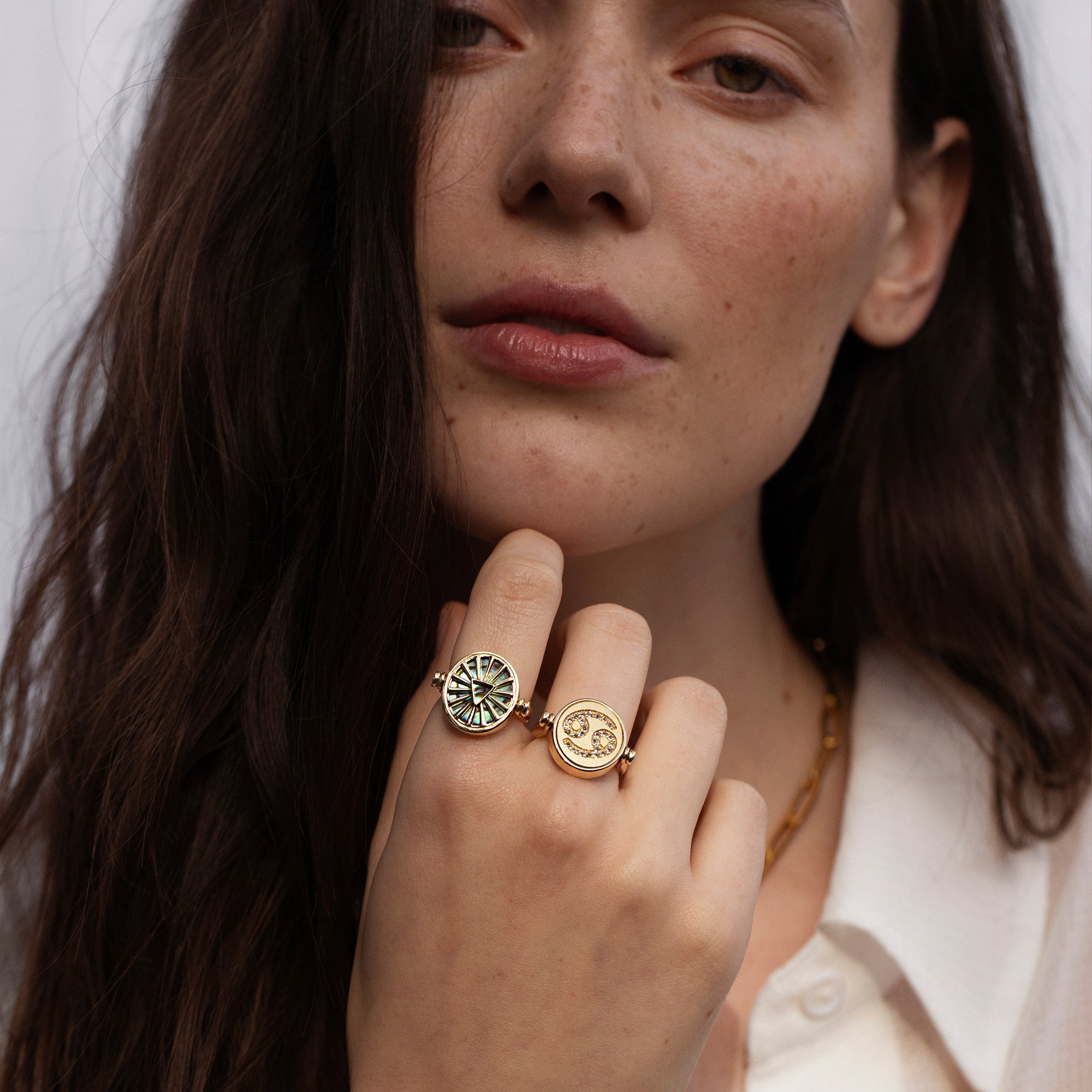 Pisces & Water Flip Ring | 14K Yellow Gold Vermeil