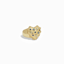 Blue Radiant Heart Ring | 14K Yellow Gold Vermeil