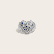 Blue Radiant Heart Ring | Sterling Silver